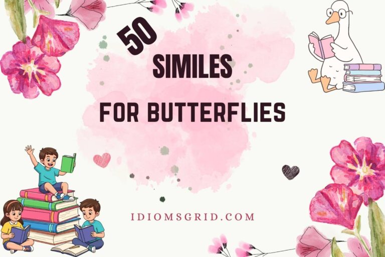 similes for butterflies